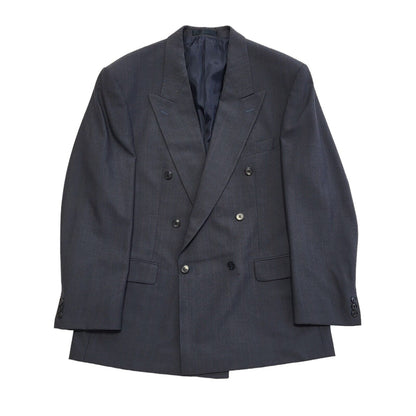 St Michael Vintage 70s Blue Striped Wool Blend Suit Jacket Uk Men's Size L 42"