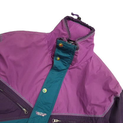 On The Edge 90s Purple & Teal Zip & Snap Jacket Uk Men's Size Medium