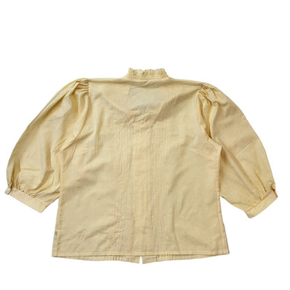 Moden 80s Vintage Yellow Long Sleeve Button-Up Blouse Women's 16-18