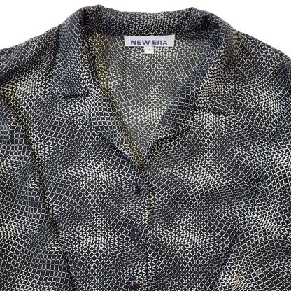 New Era 90s Vintage White & Black Long Sleeve Blouse Women's Size 14 Eu 42