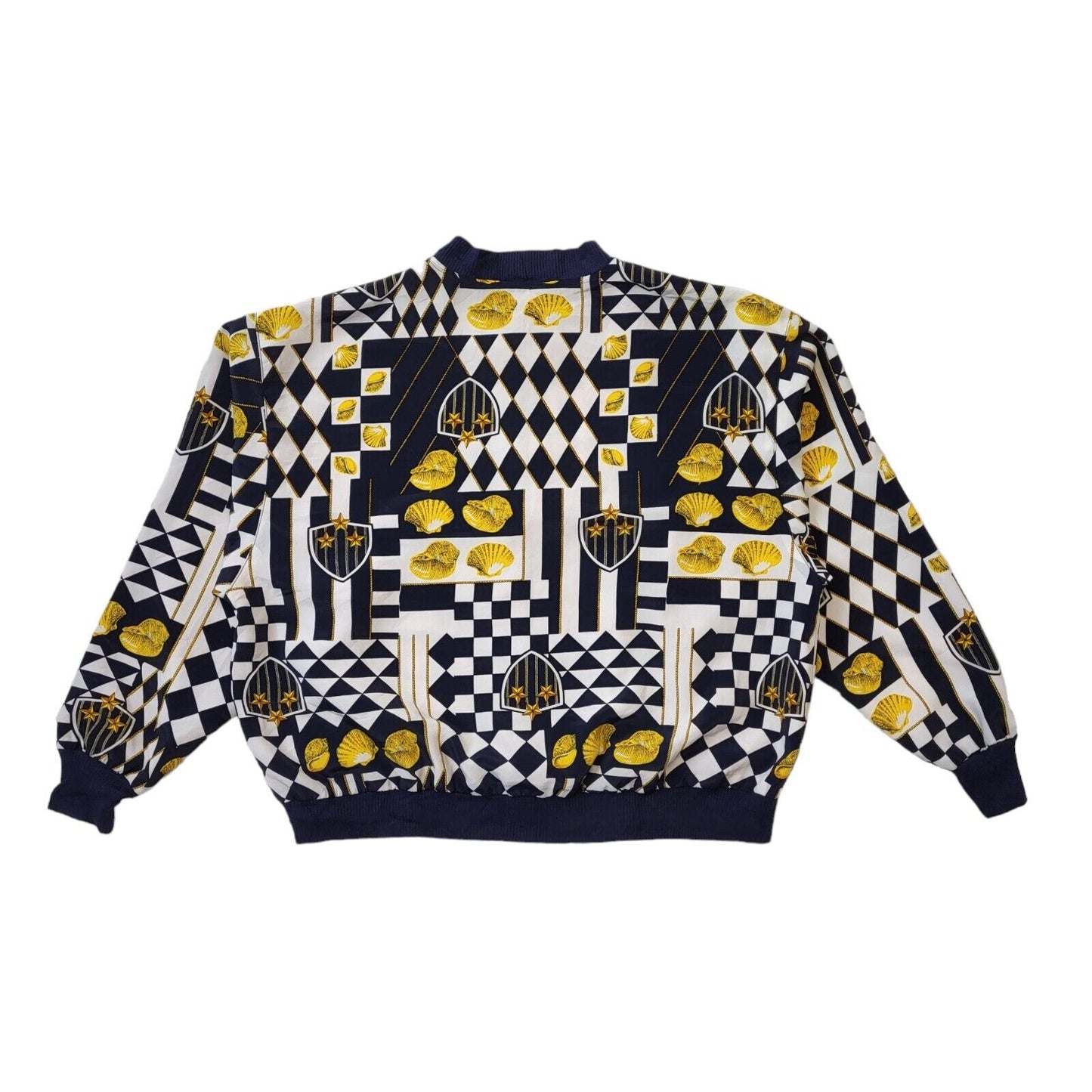 Notations 90s Vintage White, Black & Gold Sea Shell Jacket Women's Size 16-18