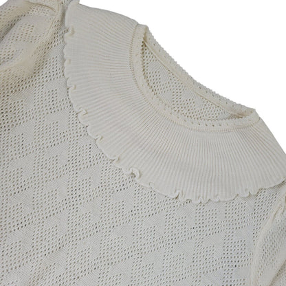 Vintage 80s Cream Roll Neck Long Sleeve Knitted Jumper Uk Women's Size 8/10