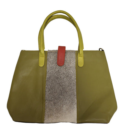 Vintage Green Faux Leather Shoulder Bag Uk Women's Size 12" x 18"