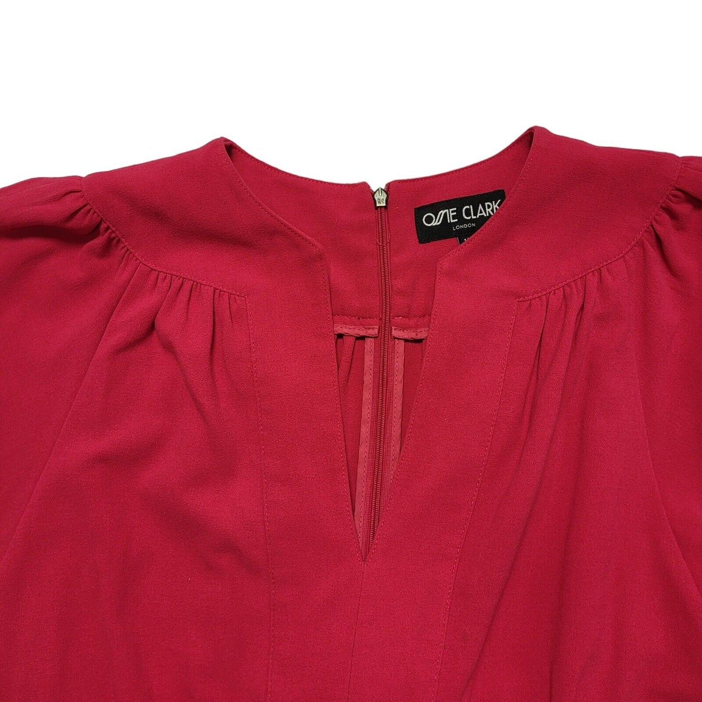 One Clark Vintage 80's Pink A-Line Midi Dress Womens UK 14