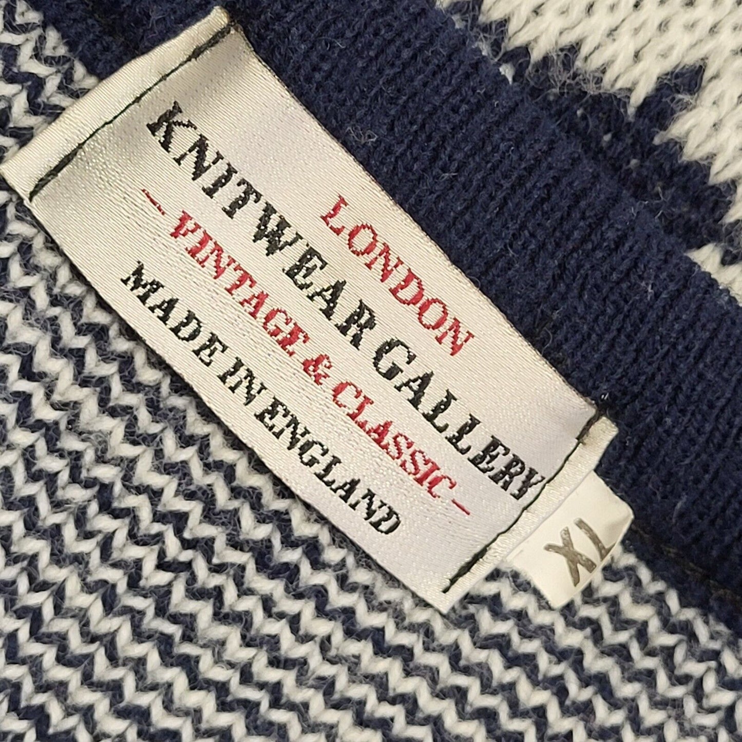 London Knitwear Vintage 90's Blue,White & Red Christmas Jumper Mens UK XL