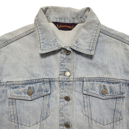 Lone Star Light Blue 90s Vintage Button Denim Jacket Uk Women's Size 14
