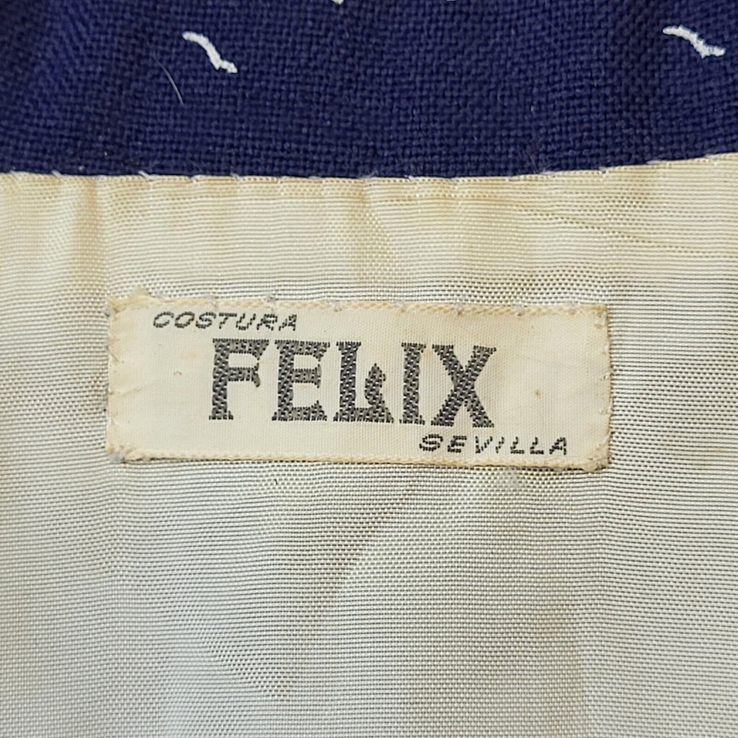 Felix 60s Vintage Blue & White Birds Button Up Women's Jacket Size 10