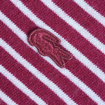 Lacoste Vintage 90's Red & White V-Neck Jumper UK Women's Size 10/12