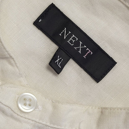 Next Vintage Y2K White Relaxed Fit Round Neck Linen Shirt Men's Size XL