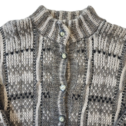 St Michael 80s Vintage Grey Button-Up Cardigan Women's Size 16/18 Eu 46/48