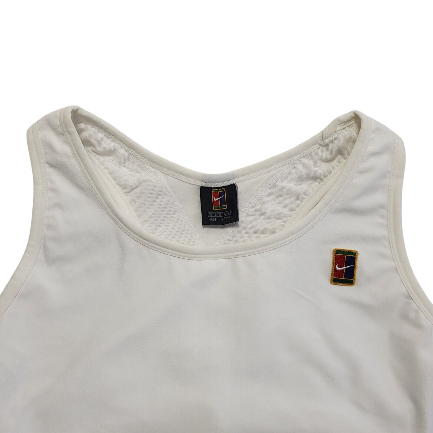 Nike Court Tennis Y2K White Cropped Gym & Training Sports Top Womens Size 16/18