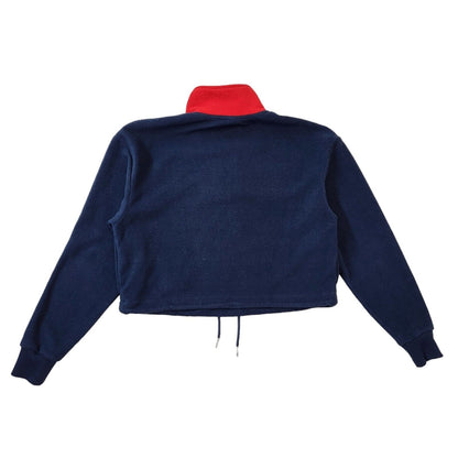 Ellesse Navy Blue & Red Cropped Sports Fleece Women's 4 XXS