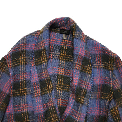 William Dixon 80s Purple Black Check House Coat Uk Men's Size XL