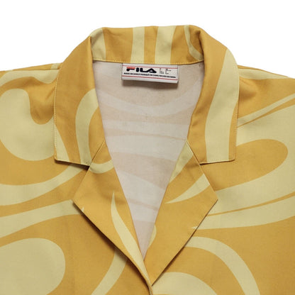 Fila Yellow Cropped Short Sleeve Shirt Uk Women's Size Small