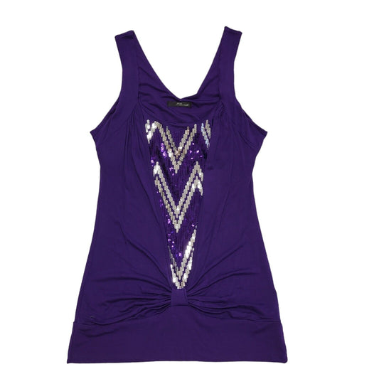 Jane Norman Y2K Vintage Purple Sequin Vest Top Womens UK 16