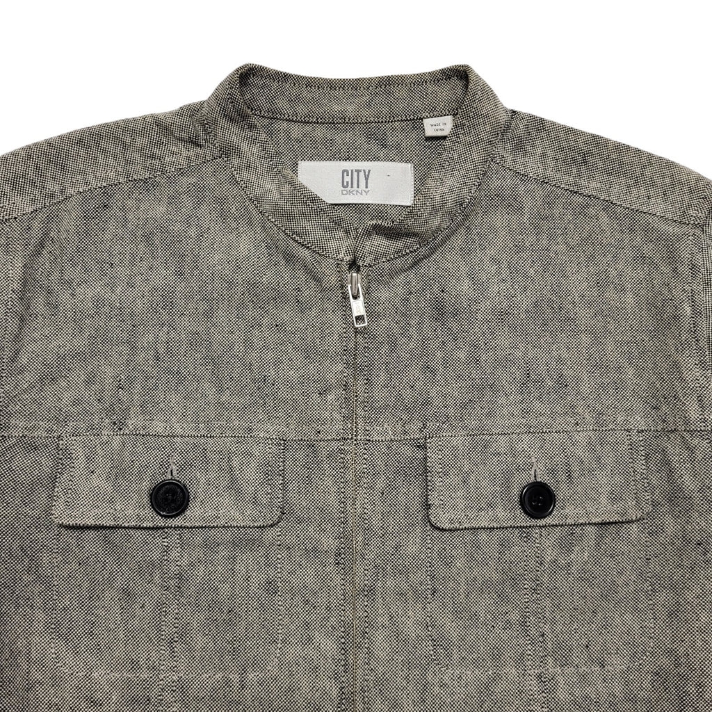 DKNY Y2k Grey Zipped Dress Jacket Uk Women's Size 8
