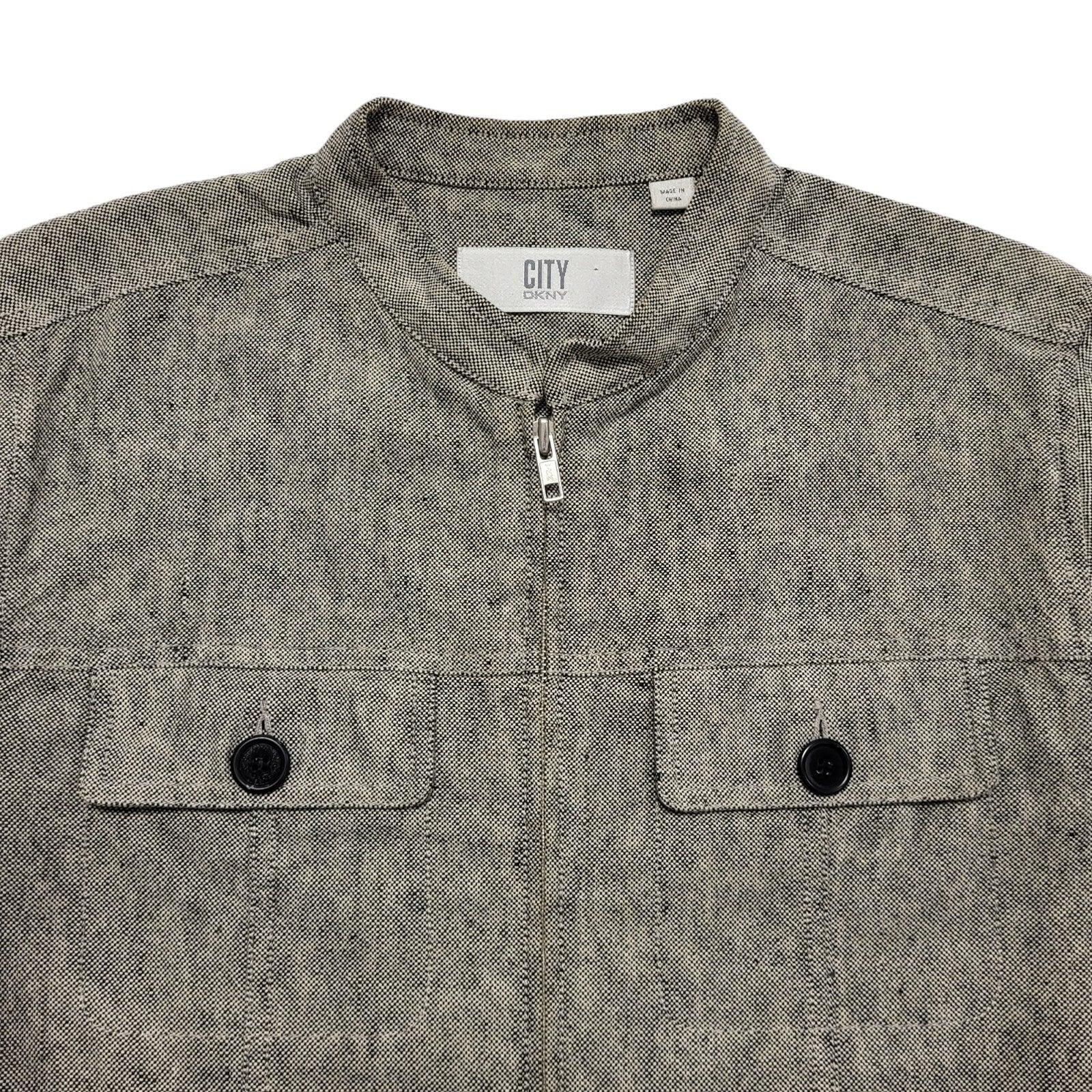 DKNY Y2k Grey Zipped Dress Jacket Uk Women's Size 8