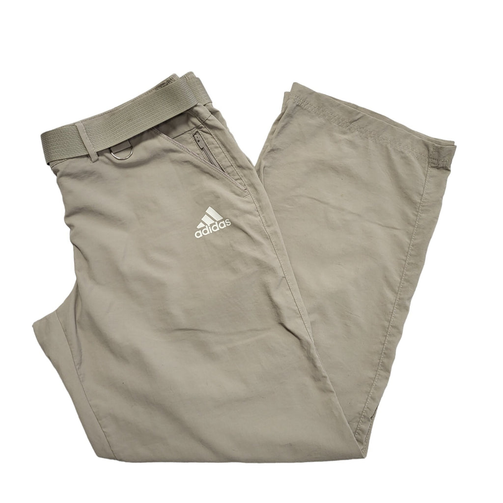 Adidas Straight Beige Active Wear Trousers Uk Women's Size 14 W32 L30