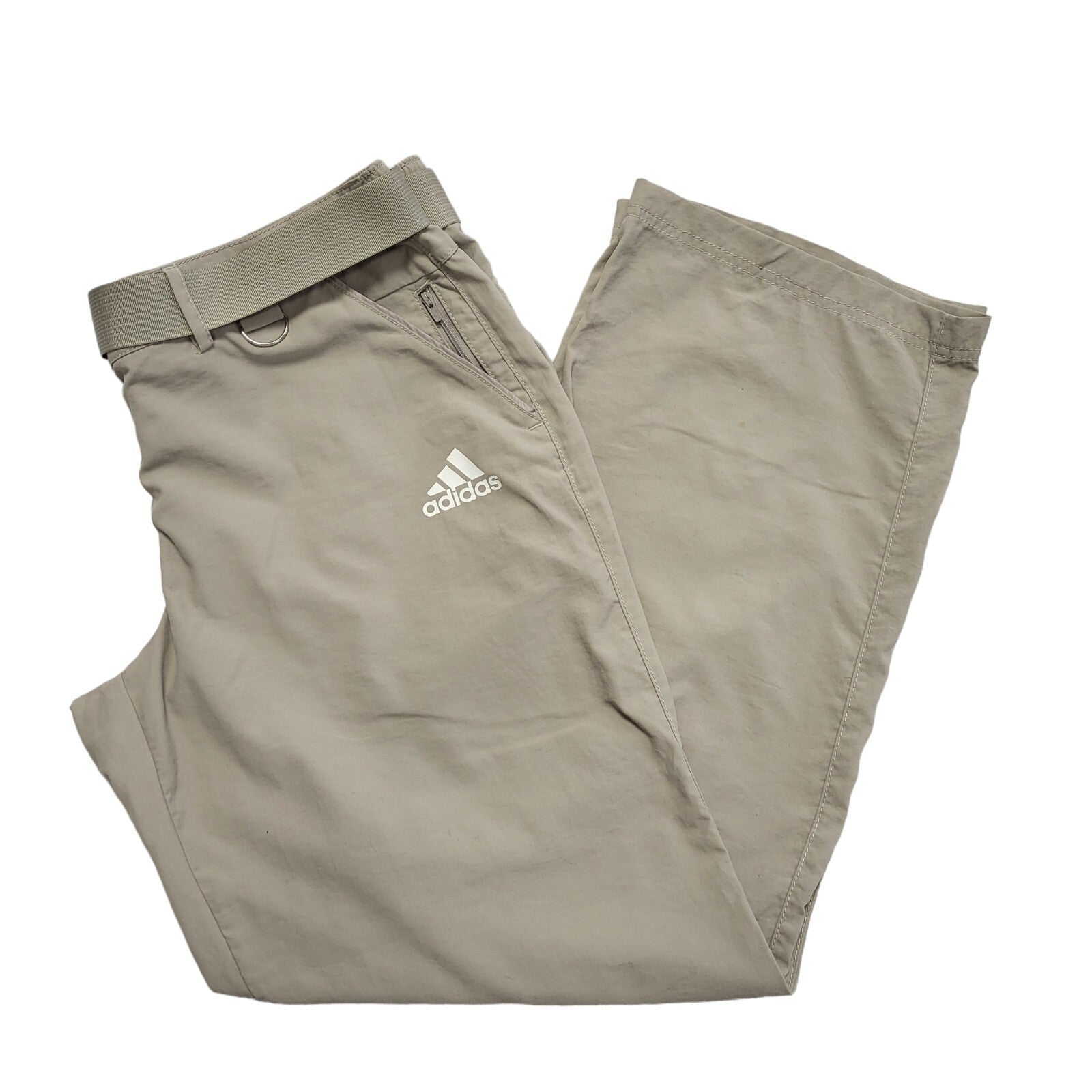 Adidas Straight Beige Active Wear Trousers Uk Women's Size 14 W32 L30