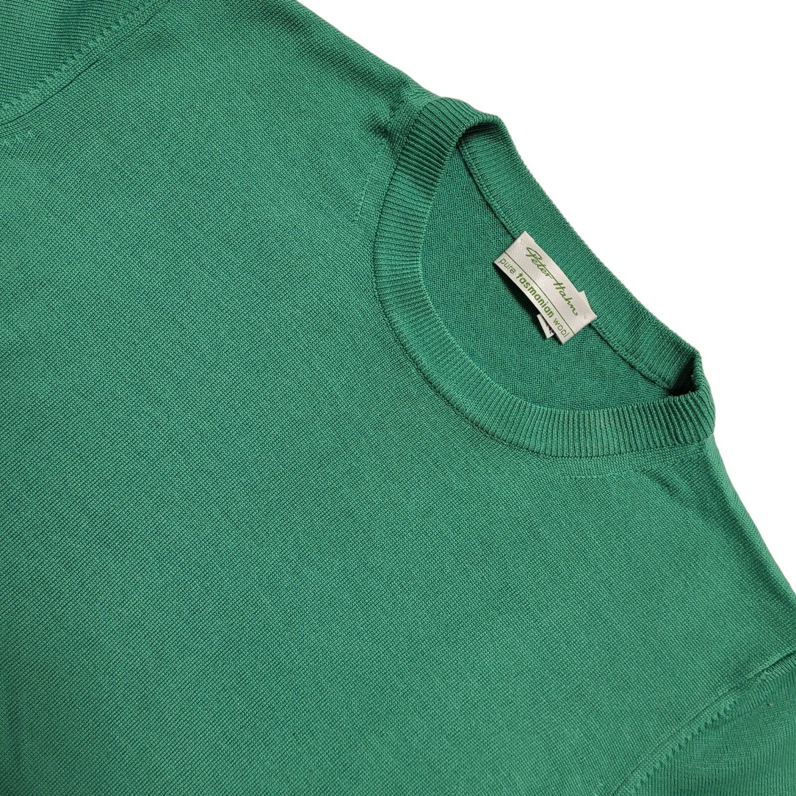 Peter Hahn Vintage 80's Green Short Sleeve Round Neck Jumper Womens UK 16