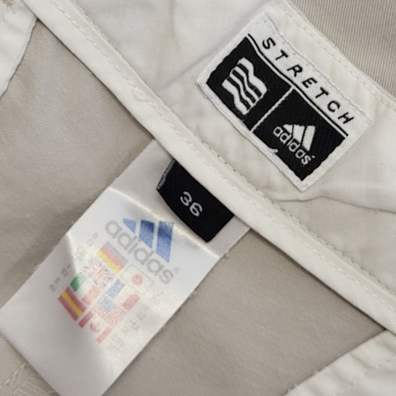 Adidas Vintage 90's Beige Zipped Sport Shorts With Pockets Uk Men's Size XL W36