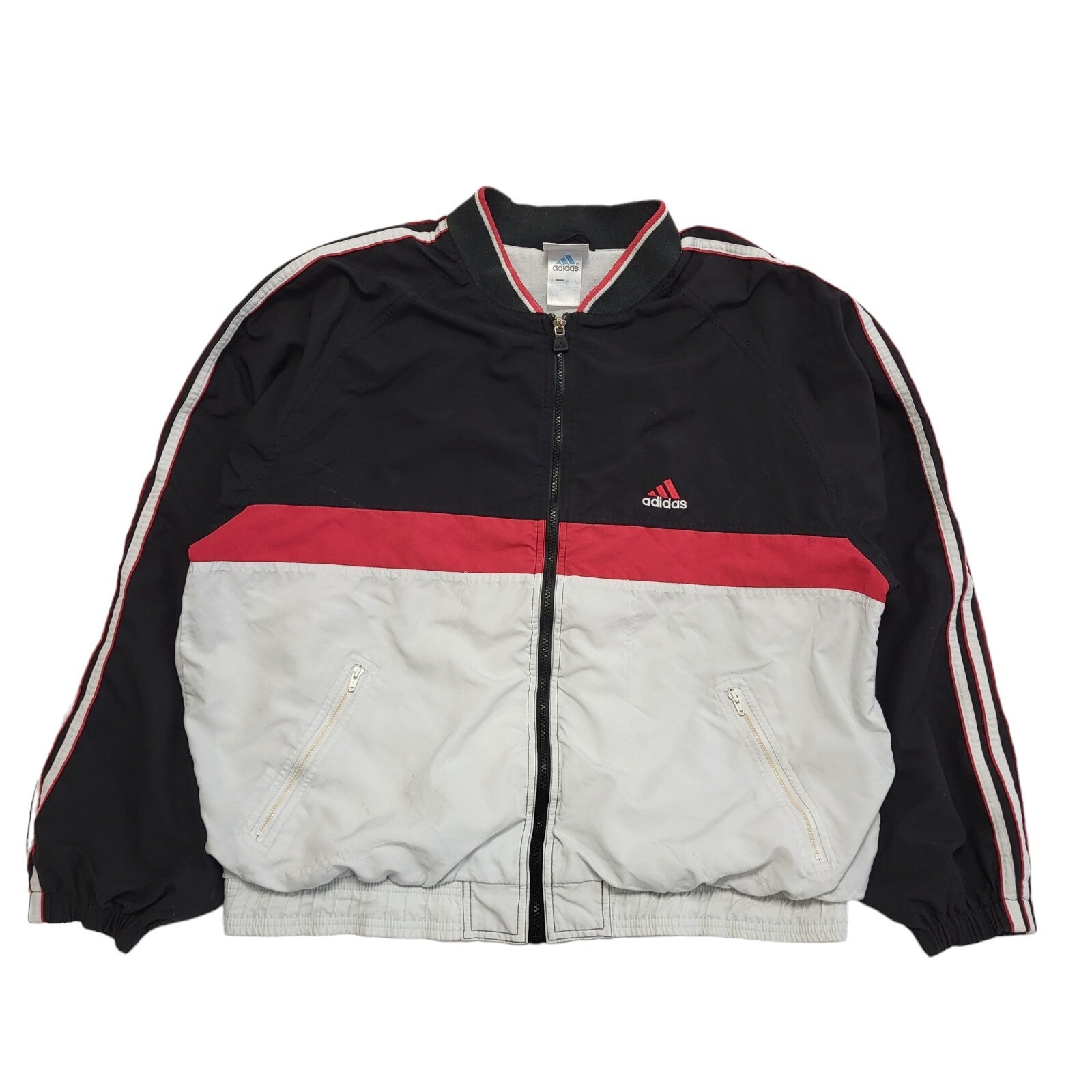 Adidas Black Red Vintage 90s Sports Track Jacket Uk Men's Size 2XL