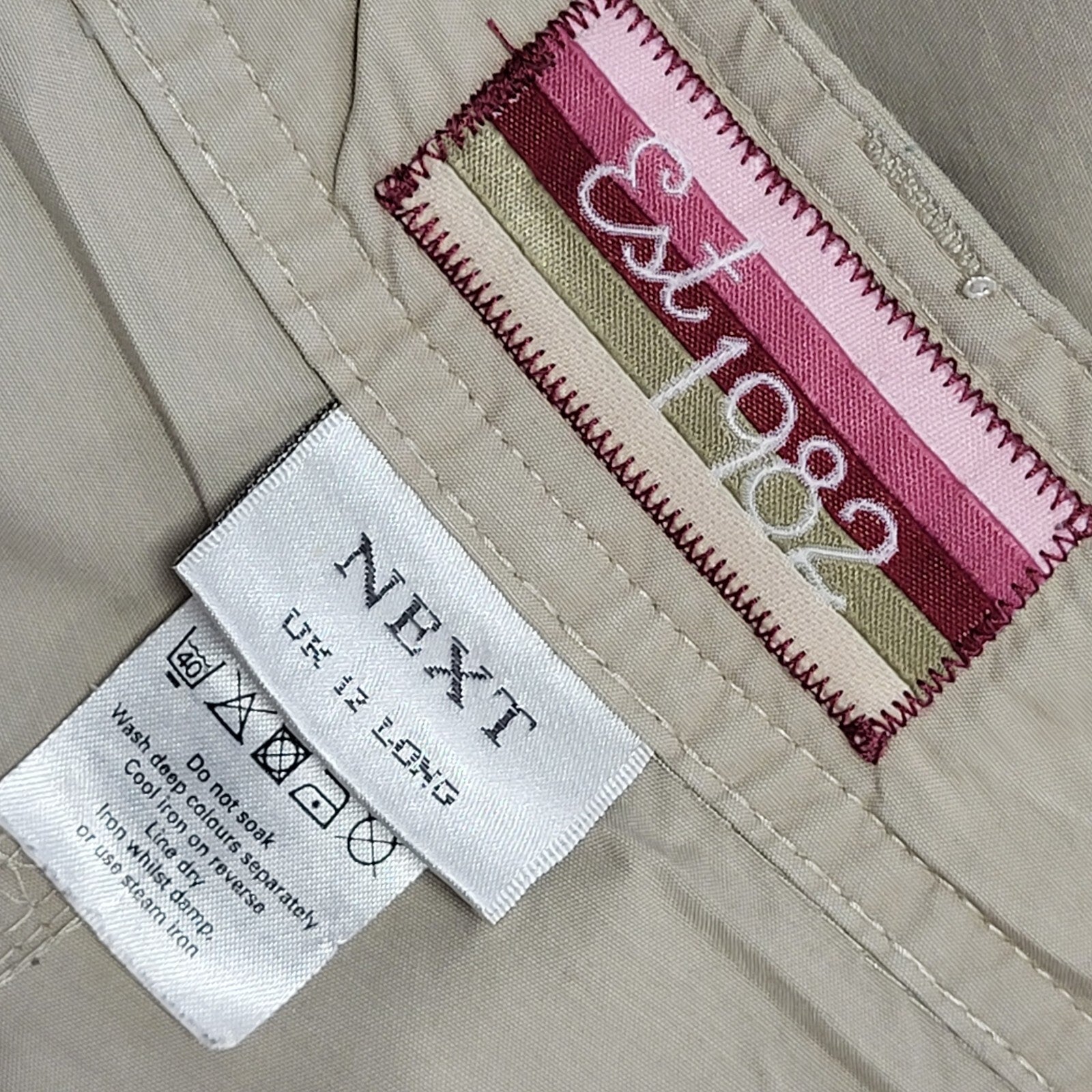 Next Vintage Y2K Beige Straight Leg Trousers Womens Size 12 Long W31 L33
