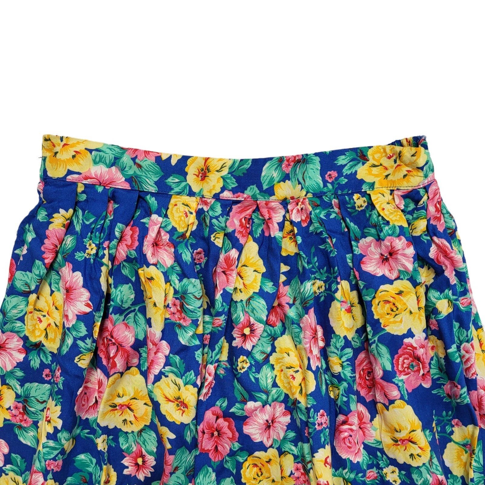 Dorothy Perkins Vintage 80's Multicoloured Floral Midi Skirt Womens UK Size 14