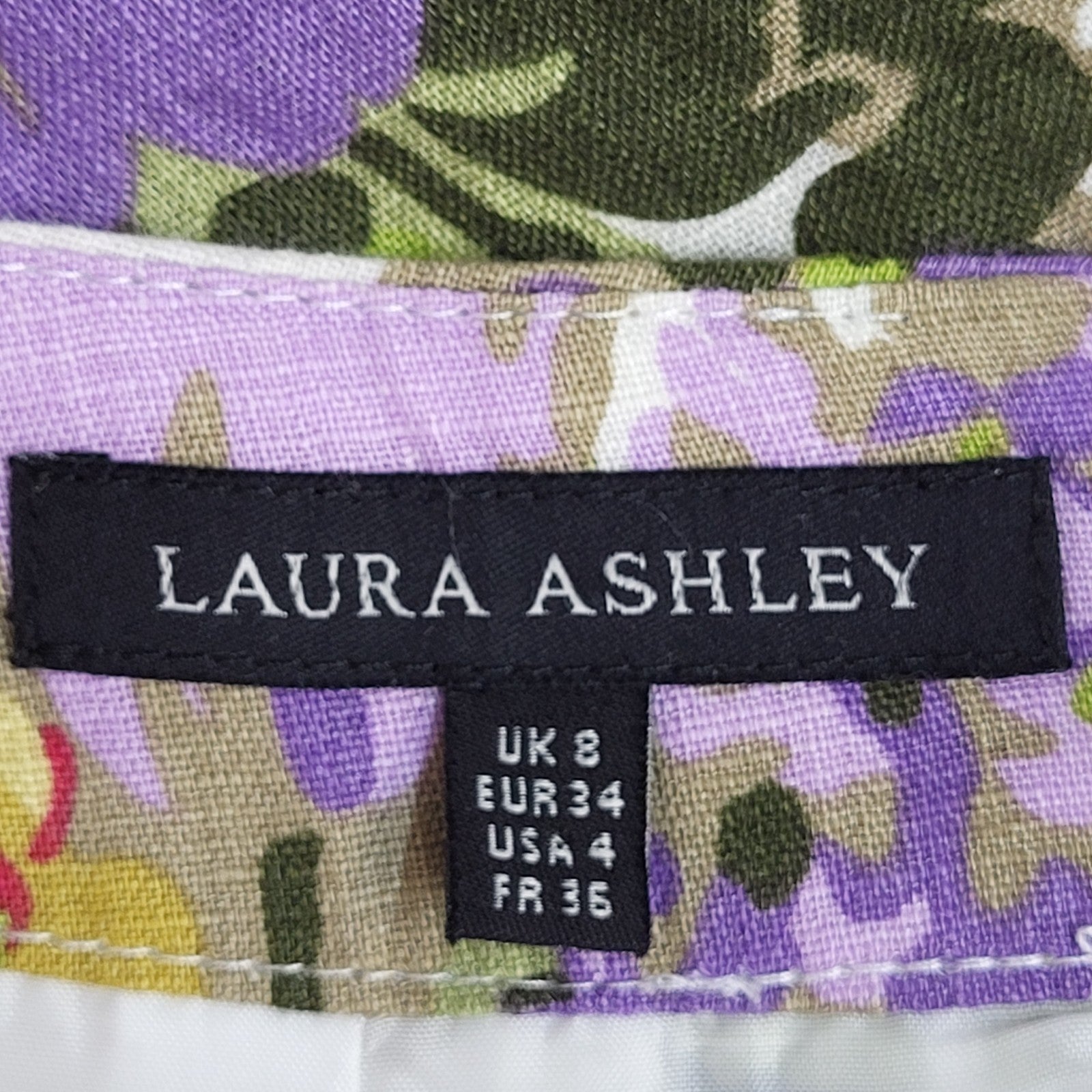 Laura Ashley Y2K Skirt Pencil Linen Knee Length White Women's Size 8 W26