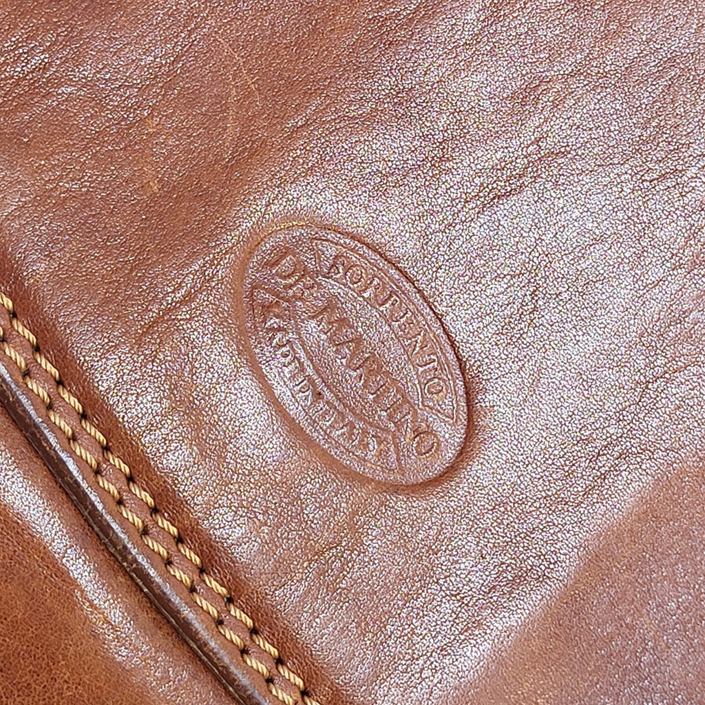 Sorrento De Martino Brown Leather Clasp Shoulder Bag Uk Women's Size 7.5" x 9.5"