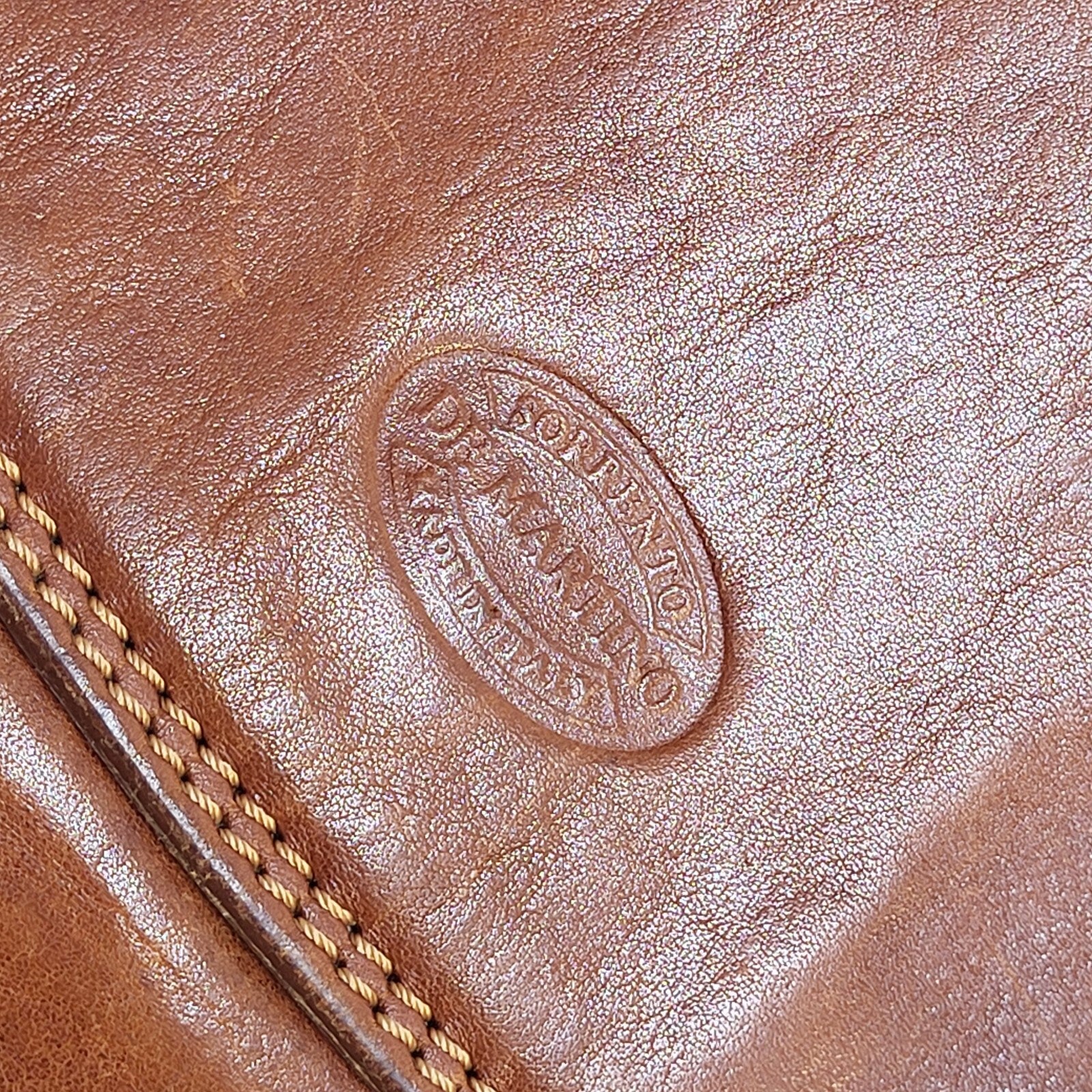 Sorrento De Martino Brown Leather Clasp Shoulder Bag Uk Women's Size 7.5" x 9.5"