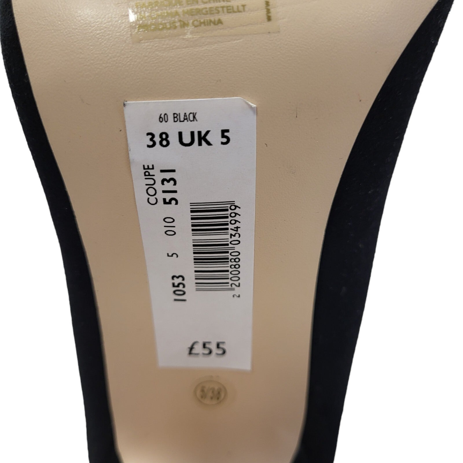 Faith Vintage Black Slip-On Heels Shoes Uk Women's Size 5