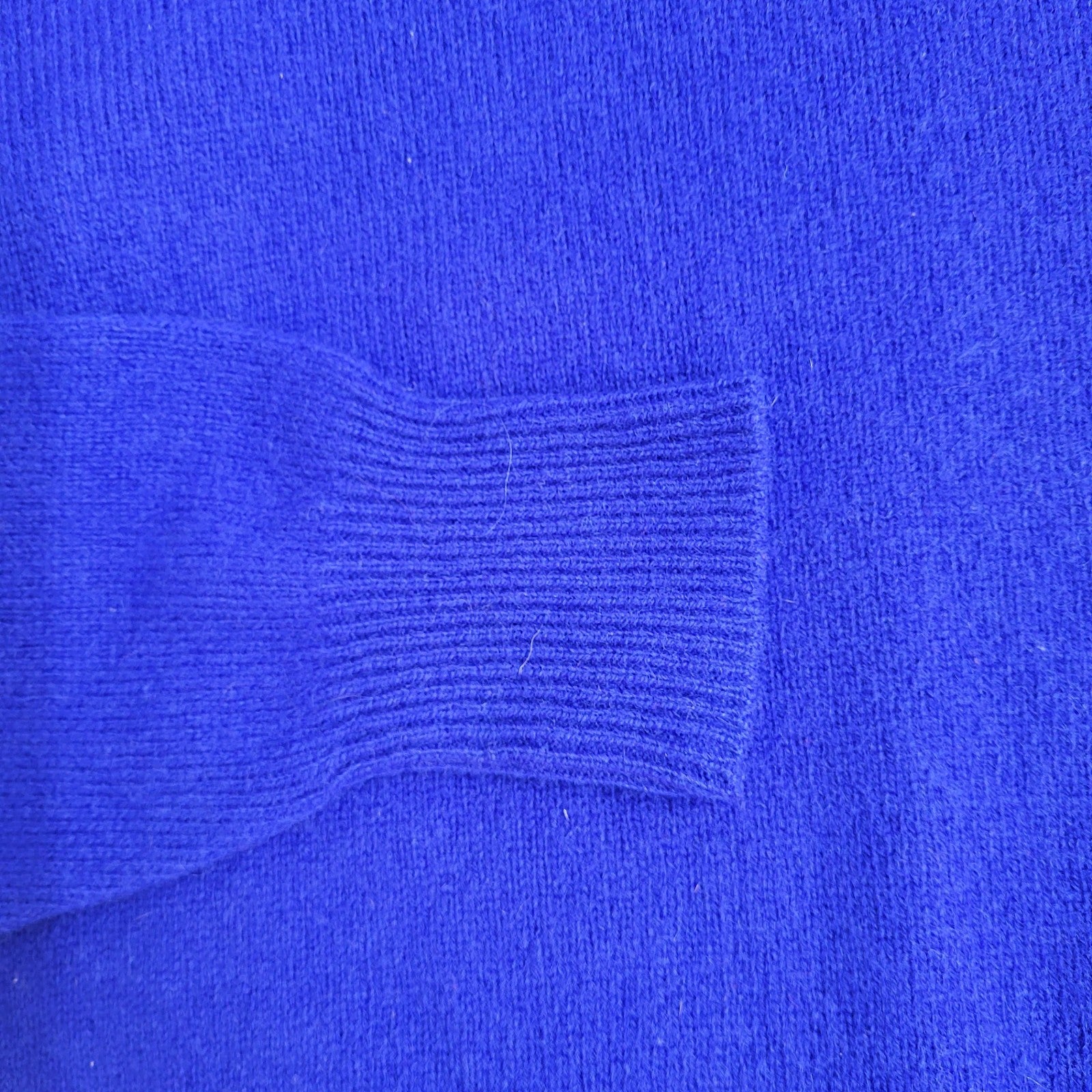 Bhs Jumper Vintage 70s Lambswool Blue Round Neck UK Women's Size 14