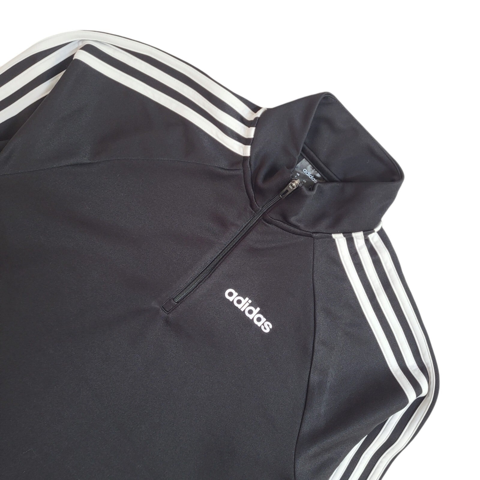 Adidas Black 1/4 Zip Sports Modern Tracksuit Top Jacket UK Men's Size S