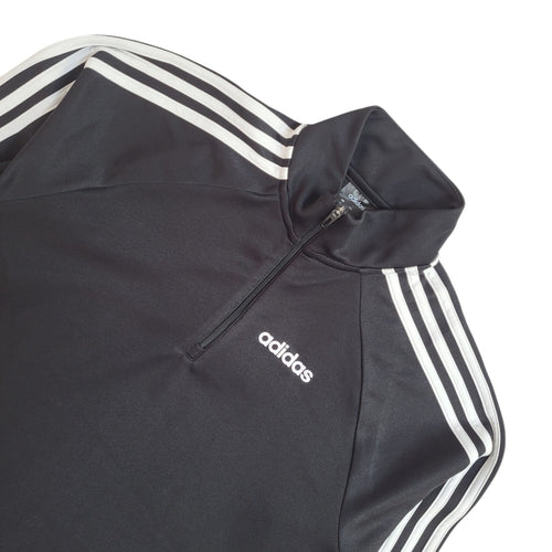 Adidas Black 1/4 Zip Sports Modern Tracksuit Top Jacket UK Men's Size S