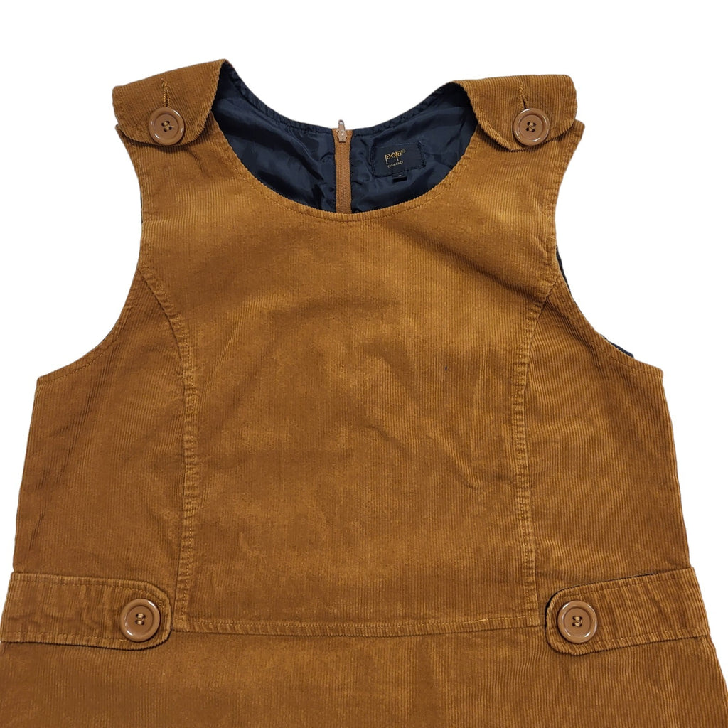 Pop Y2K Brown Sleeveless Corduroy Dress Uk Women's Size 14 W32-36