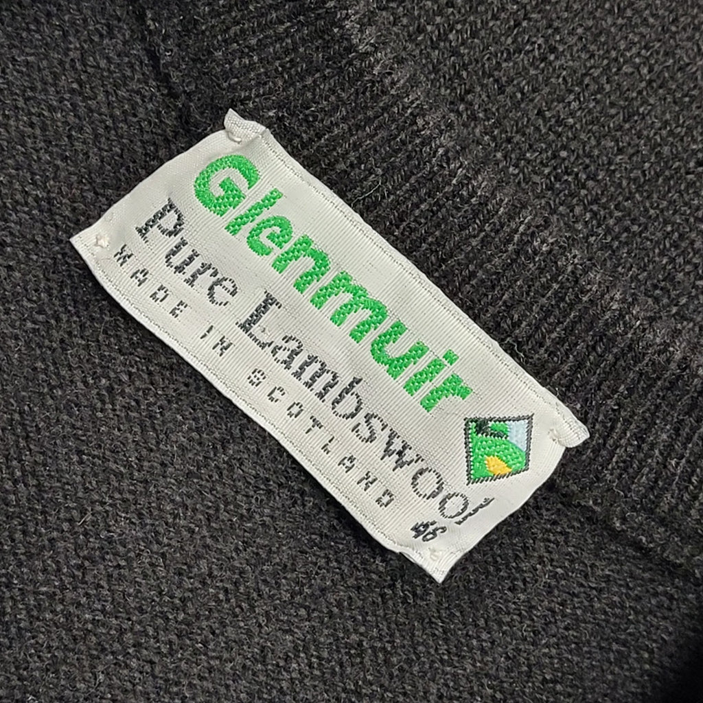Glenmuir 90's Jumper Black Irish Stout Argyle V-Neck Long Sleeve Mens UK XL