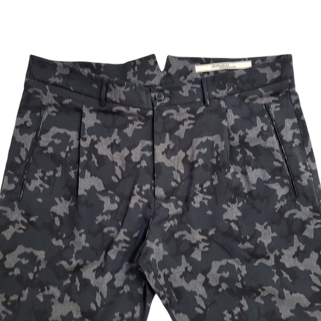 Berwich Pantalone Trousers 90s Black & Grey Cropped Uk Men's Size XL W36 L28