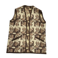 Runo Vintage 90's Beige & Brown Retro Wool Gilet Womens UK Size 20