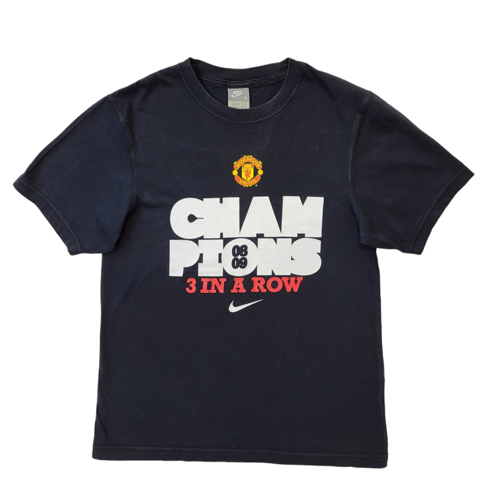 Nike Manchester Utd Y2k Vintage Black Crew Neck T-Shirt Men's Size S
