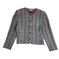 I. 1981 Grey Purple Jacket  Check Cropped Vintage UK Women's Size L