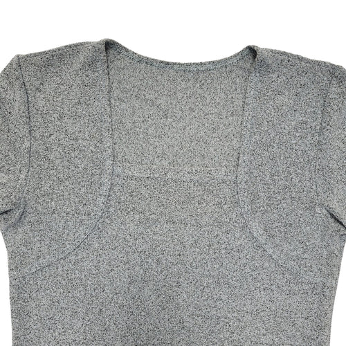 90s Vintage Grey Square Neck Midi Dress Women's Size 8