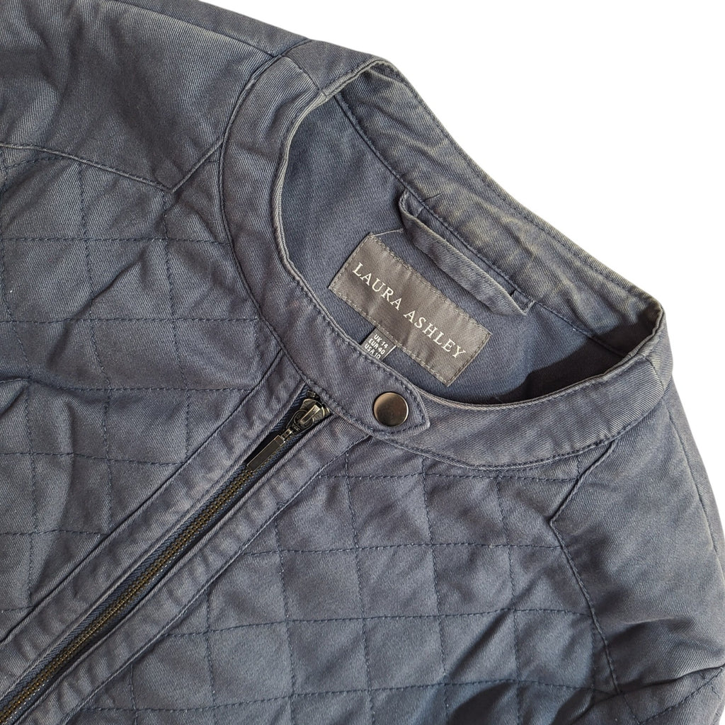 Laura Ashley Navy Blue Zipped Jacket UK Women's Size 14