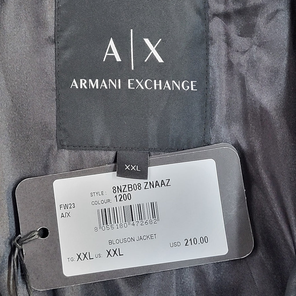 Armani Exchange Black Faux Leather Y2K Jacket UK Men's Size XXL