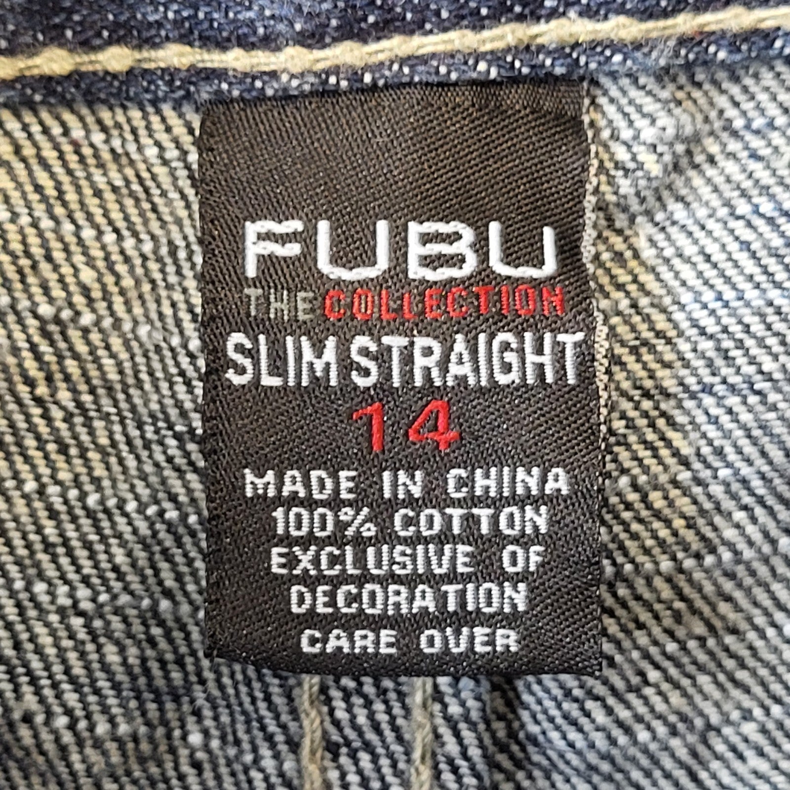 FUBU Jeans Y2k Vintage Blue Straight Denim Jeans UK 8 W26 L28