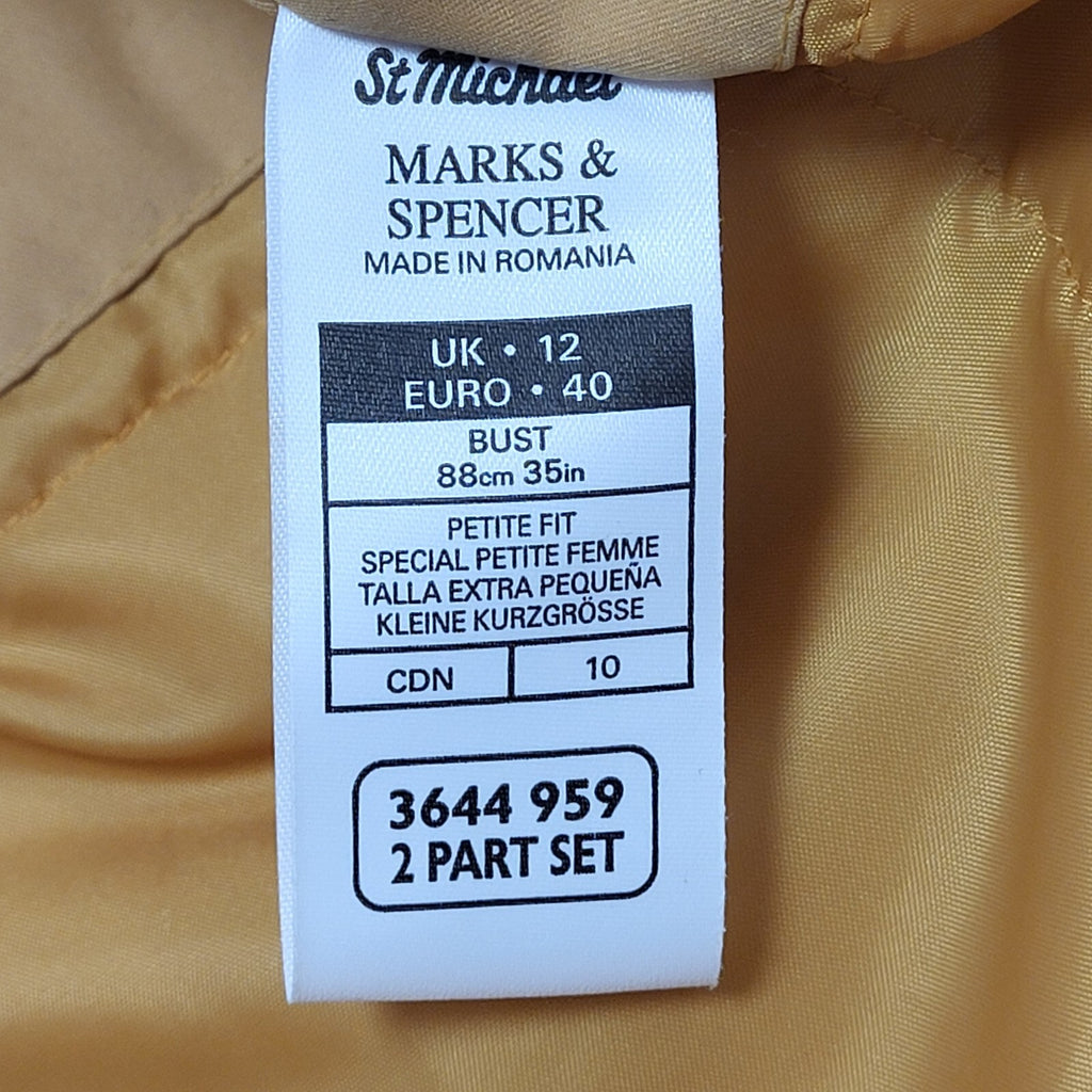 Marks & Spencer Sympa-tex Yellow Hooded Jacket Women's UK Size 12