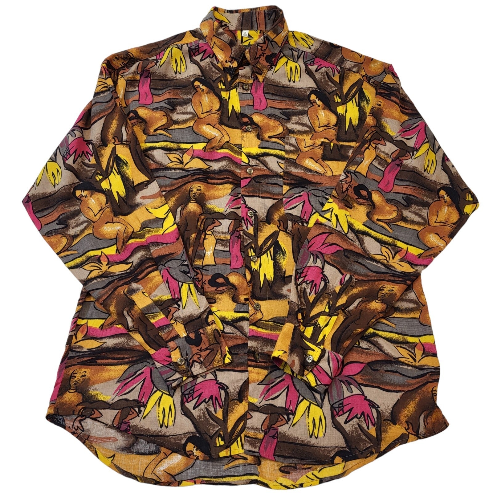 Haupt 90s Vintage Retro Abstract Long Sleeve Shirt Mens Size M