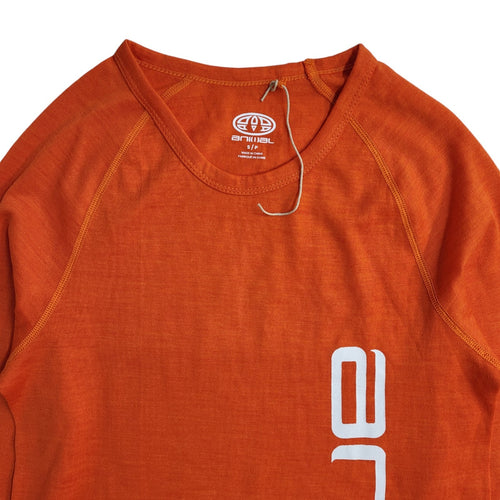 Animal 90s Vintage Orange Long Sleeve Crew Neck T-Shirt Men's S