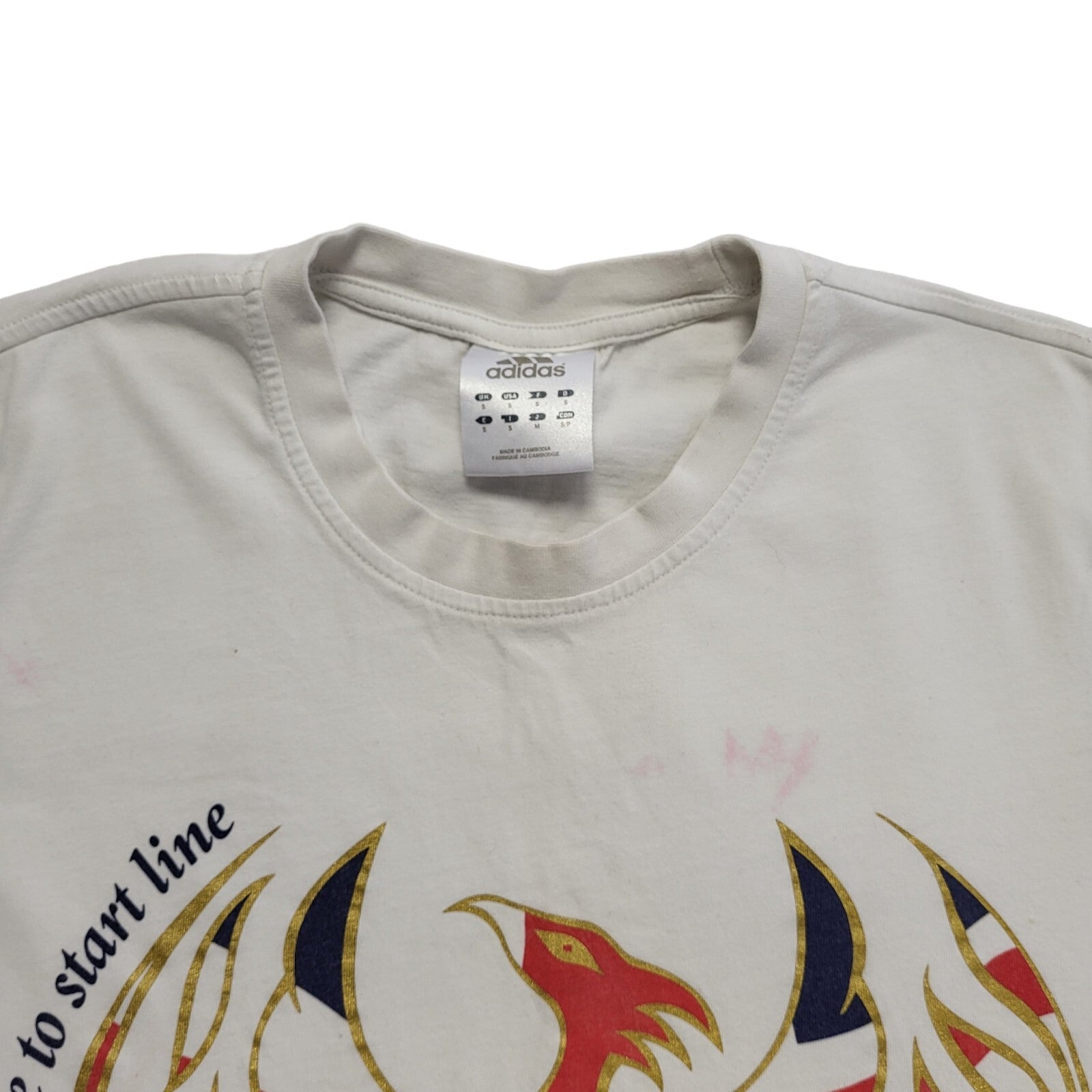 Adidas Vintage Y2K White Paralympic GB Short Sleeve T-Shirt Mens UK Size S