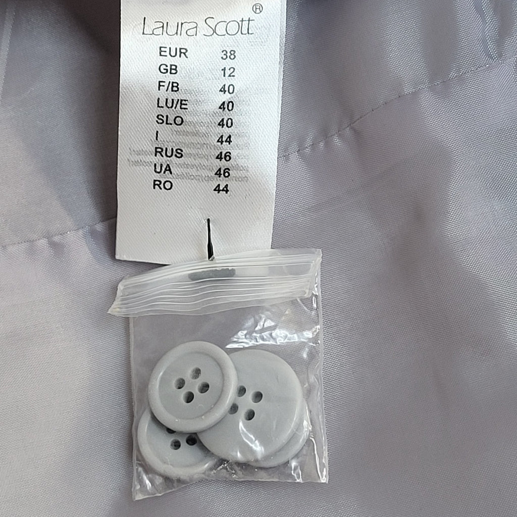 Laura Scott Suit Jacket Y2k Light Grey UK Women's Size L 12
